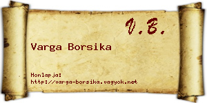 Varga Borsika névjegykártya